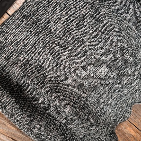 Loft L Women's Black Teal Green Tweed Boucle Ruffle Flippy Swing Mini Skirt - Picture 2 of 5